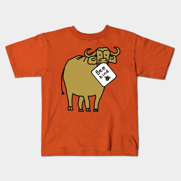 Gold Ox says Be Kind Kids T-Shirt by ellenhenryart